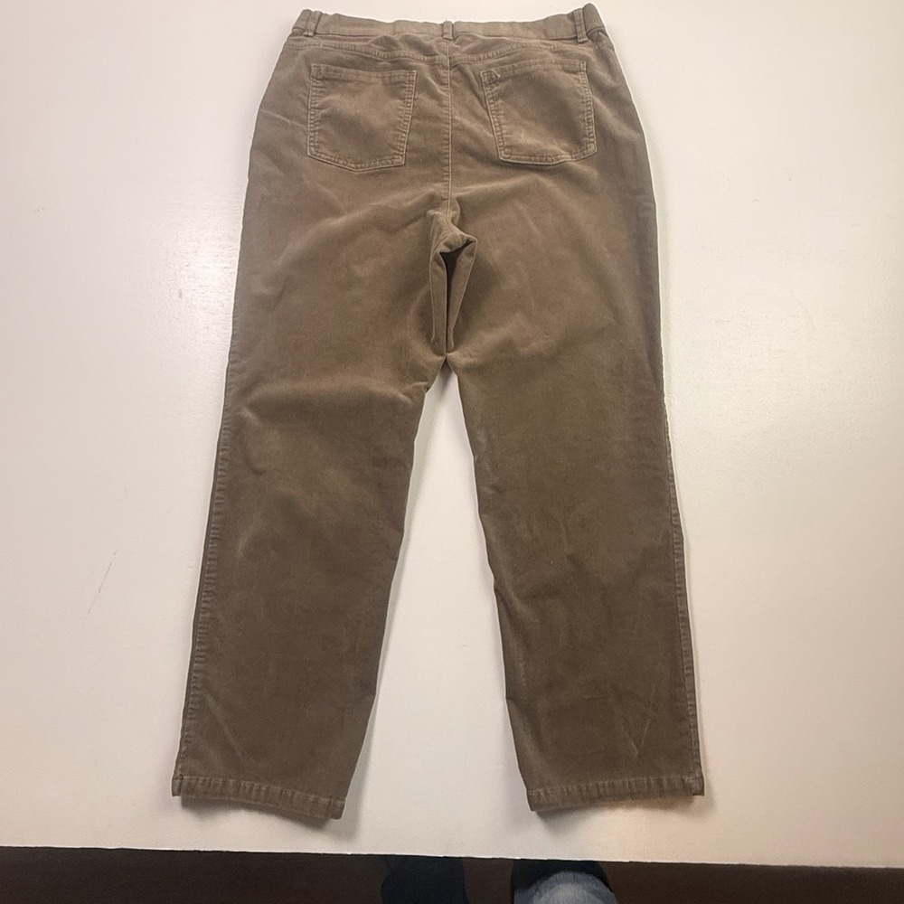 Croft & Barrow Woman's Plus Size 16 Short Brown Smooth Corduroy Pants Straight‎ - Picture 2 of 9